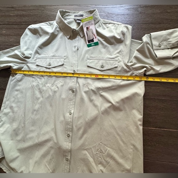 Eddie Bauer Women's Olive Button Down Shirt - Picture 13 of 15